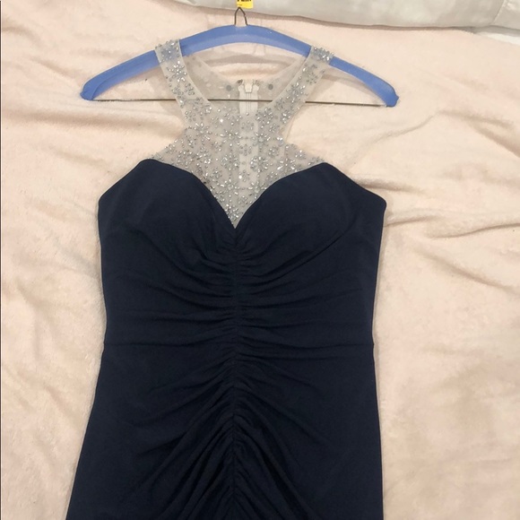 Navy blue rhinestone dress prom/gala - Picture 1 of 4
